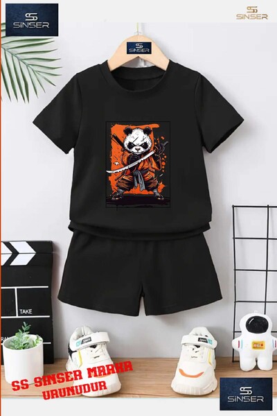 SS SİNSER Tricou cu gât rotund cu imprimeu special „PANDA NINJA SWORD” UNISEX...