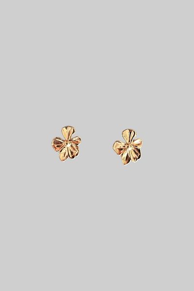 stravis Gold Color Mini Flower Earrings