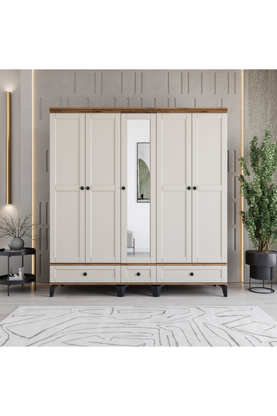 MONZIO Silva 5 Kapaklı Çekmeceli Gardırop %100 MDF