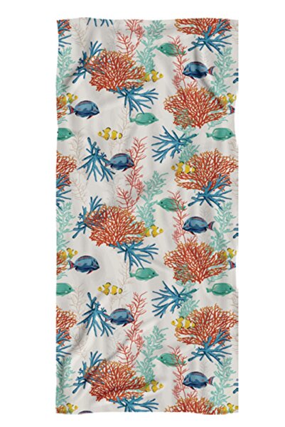 Miami Beach Πετσέτα θαλάσσης Unisex με ψηφιακή εκτύπωση 70x150 cm. // H093