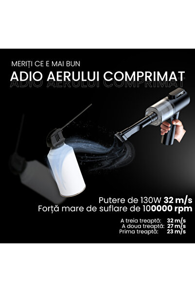 VENTART Suflanta aer VENTART, 4 in 1,Tastatura, Gratar, 100000 RPM, 14 Accesorii, WIRELESS