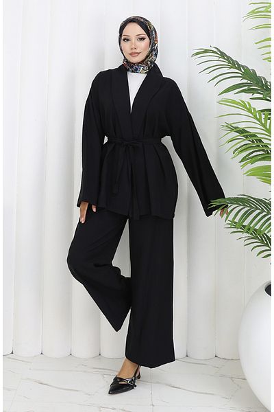 sefamerve Παντελόνι Kimono Σετ δύο τεμαχίων 11322-08 Mink