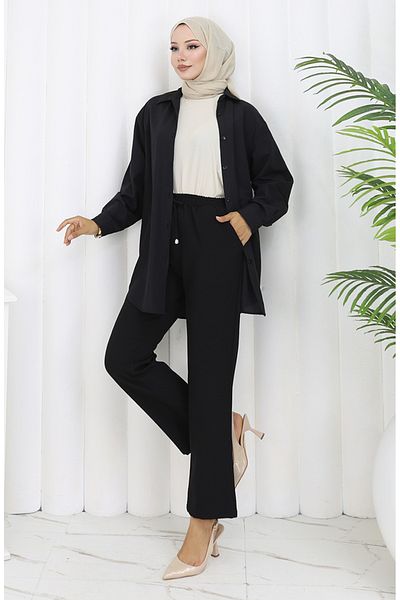 sefamerve Elastic Waist Pocket Trousers 0118-03 White