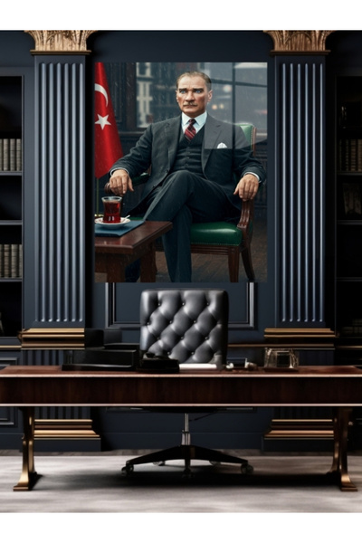 META CAM ATATÜRK TABLO CAM, OFİS,MODERN,DUVAR TABLO,ATATÜRK TABLO HEDİYELİK