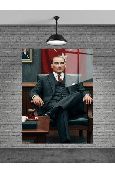 META CAM ATATÜRK TABLO CAM, OFİS,MODERN,DUVAR TABLO,ATATÜRK TABLO HEDİYELİK