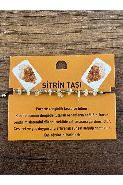 Evita Doğal Taş Sitrin Taşı Bileklik Citrine Para Zenginlik Cesaret Sindirim ...