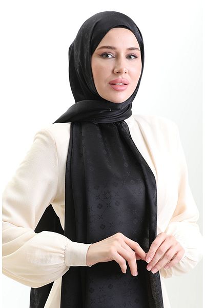 sefamerve Σάλι Karaca Jacquard 81097-15 Μαύρο