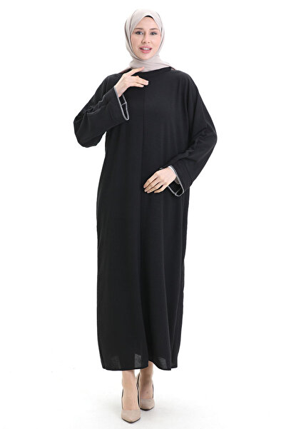 sefamerve Çift Taraflı Abaya Elbise 5115-01 Siyah