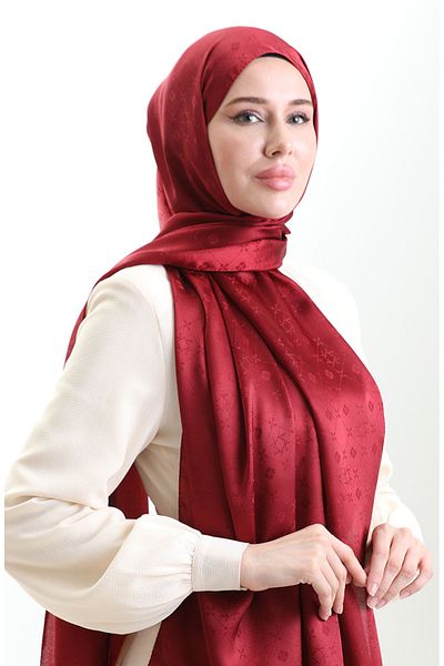 sefamerve Σάλι Karaca Jacquard 81097-05 Μπορντό Κόκκινο