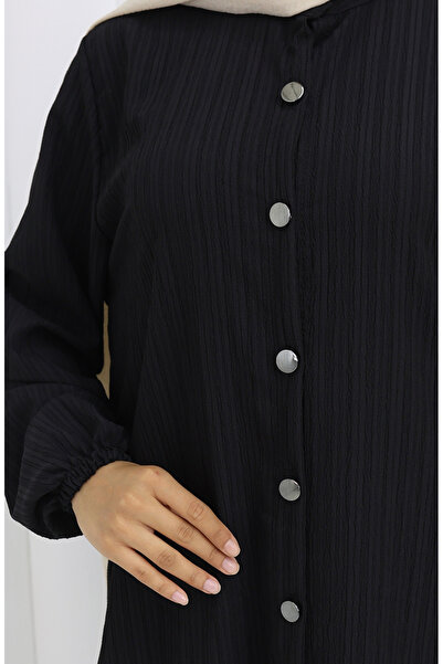 sefamerve Bürümcük Fabric Tunic Trousers Double Set 2093-03 Black