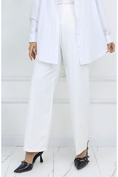 sefamerve Wide leg trousers 4001-06 ecru