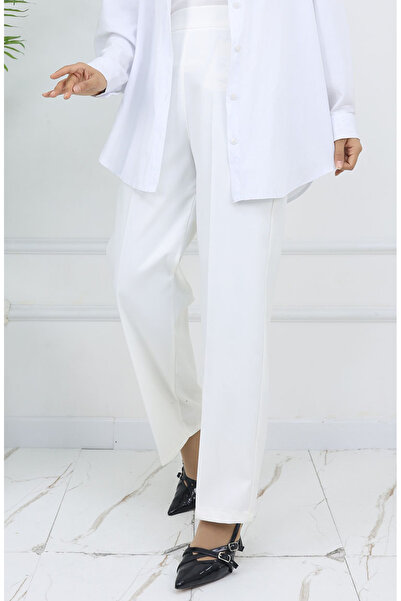 sefamerve Wide leg trousers 4001-06 ecru