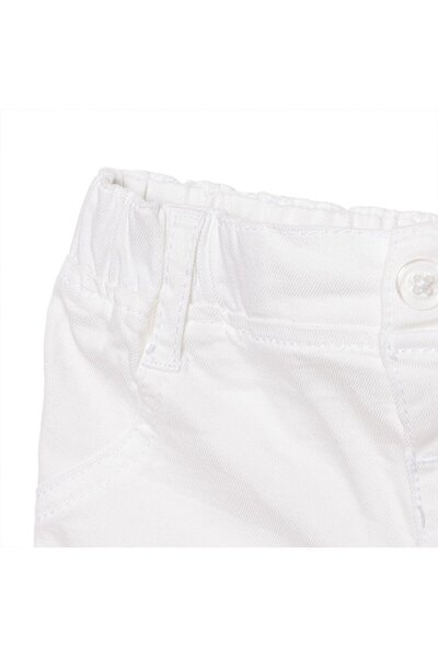 ebebek Hello Baby HelloBaby Kız Bebek Şort Denim Sun Flower Reçme Paça Ekru