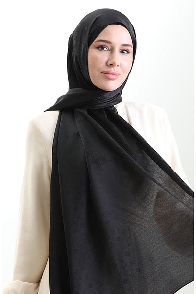 sefamerve Σάλι Karaca Jacquard 81097-15 Μαύρο