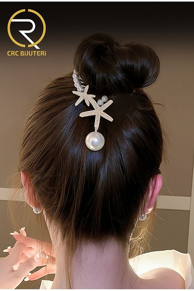 Crc Bijuteri Pearl Starfish Bun Buckle