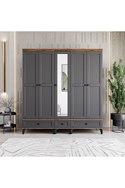 MONZIO Silva 5 Kapaklı Çekmeceli Gardırop %100 MDF