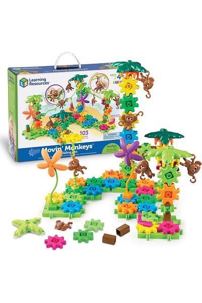 Learning Resources Learning Resources Gears! Gears! Gears! Movin' Monkeys Building Play Set, 103 Pieces
