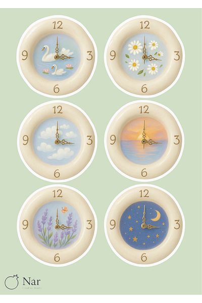 sticker Peaceful Spring Clocks Sticker Sheet I 1 Piece I Pastel Clock Themed Stickers
