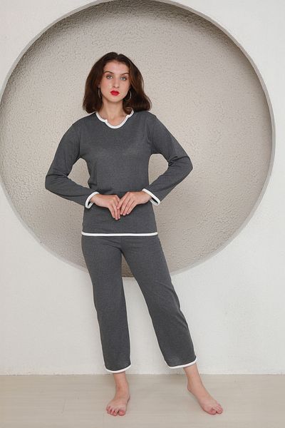FAMES PİJAMA Yazlik Combed Women's Pajama Set