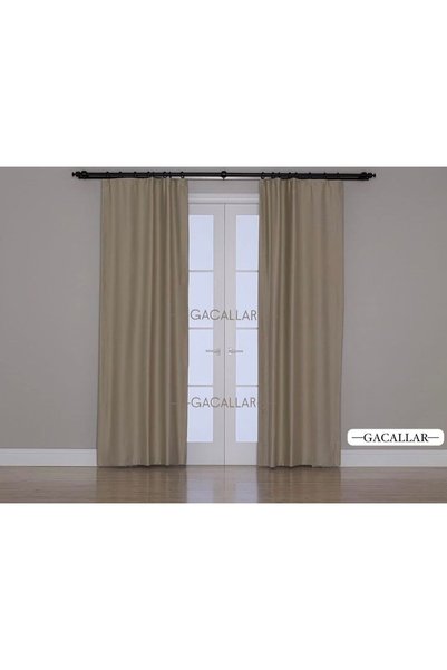 GACALLAR HOUSE Dable Blackout 3 Layer Stone Color Without Piles (Can Be Used as Day Fonperde Night Sunshield)