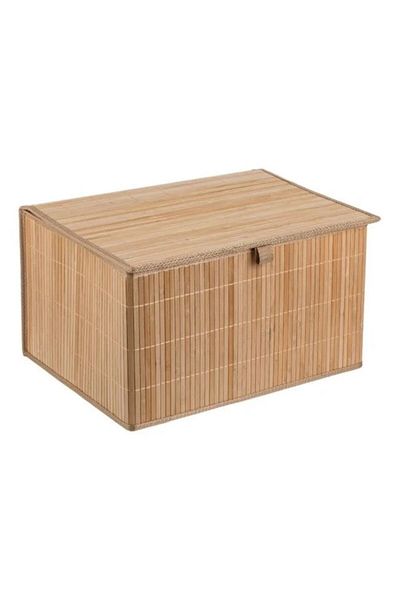 BREZIUM Foldable Storage Box, Bamboo, Natur, 42x31x24cm, BREZIUM