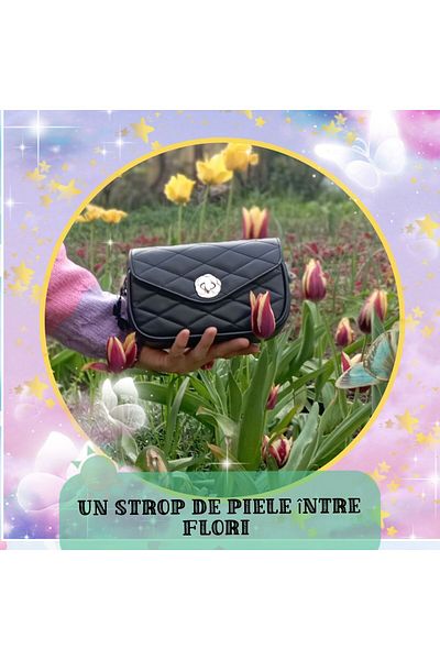 OEM Geantă crossbody, piele, bleumarin, mică și elegantă