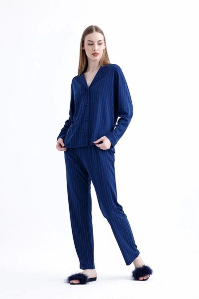 Kocabey 775 Women's Striped Combed Cotton Pajamas Set