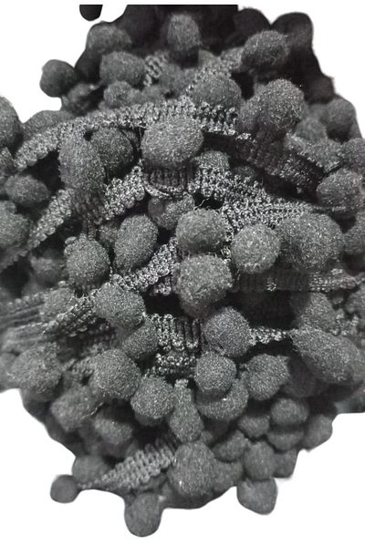 Parla Row of Pompoms 1 Meter Black