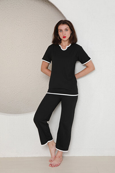 FAMES PİJAMA Yazlik Combed Women's Pajama Set