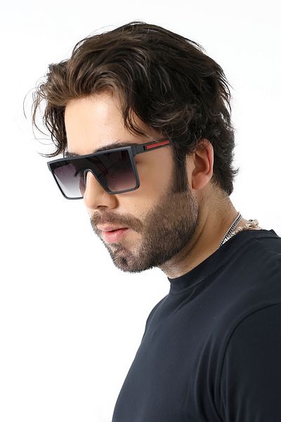 Lozzo Men's Unibody Matte Black Uv400 Sunglasses 23060 C2 m
