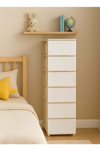 ALMUFARREJ Chest of 6 Drawers Multicolour 42×34×124 cm