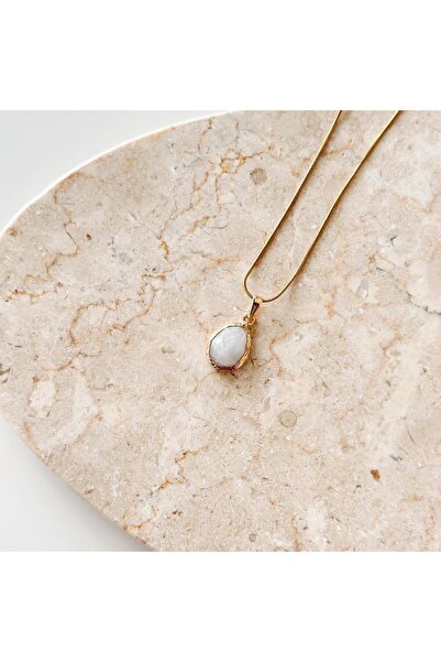 Vesce Atelier Pietra di luna Doğal taş kolye