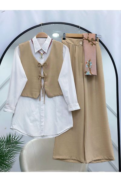 VOLT CLOTHİNG Women's Shirt Vest Pants Triple Suit