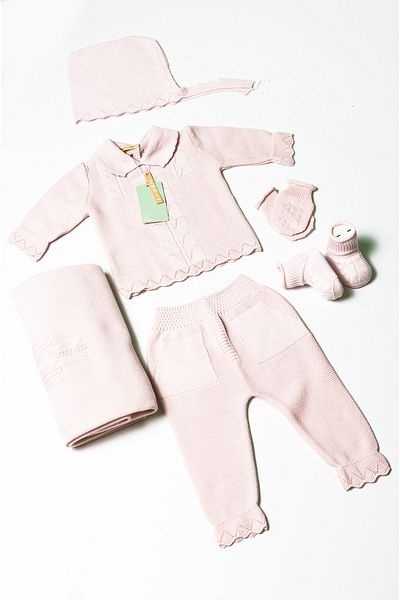 ZENİ BABY Newborn 5-Piece Knitted Knitwear Jumpsuit Set
