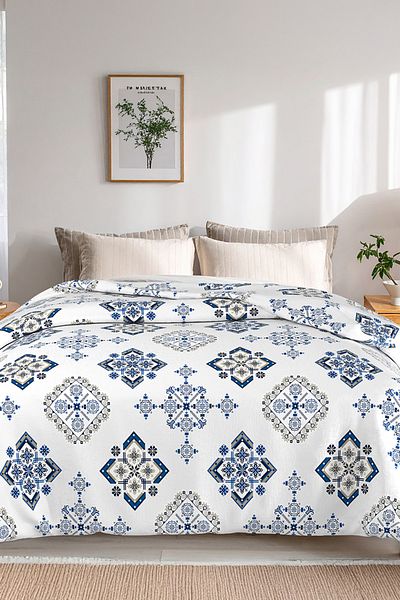 Lorien Crystal Patterned, Jacquard and Printed 100% Cotton Double Pique (Bedding Cover) – 195X235 cm