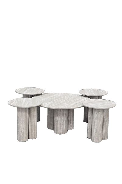 Ch 5-piece wooden tea table set