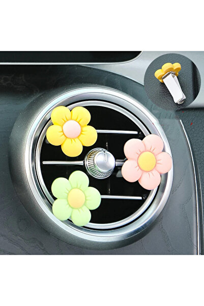 GUCSO مجموعة من 4 معطرات هواء للسيارة بتصميم زهور، إكسسوار سيارة للزينة، معطر...