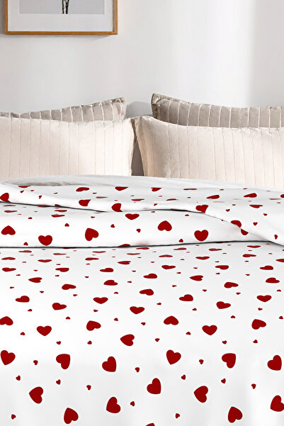 Lorien Heart Patterned, Lorien Jacquard and Printed 100% Cotton Single Pique (Bedspread) – 155X235 cm