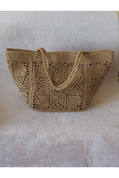 ÇANTA Large Size Women's Shoulder Bag with Paper Rope