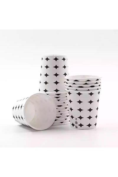 Dispoza 3000 Pieces 1 Box 6.5 oz Paper Cups Patterned Odorless Leak Proof Cups