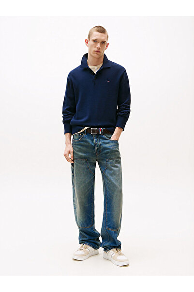 Tommy Hilfiger Erkek Mavi Triko Kazak