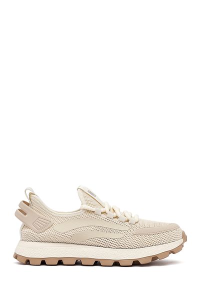 Derimod Zero Men's Beige Lace-Up Thick Sole Fabric Sneaker 25Sfd69406F