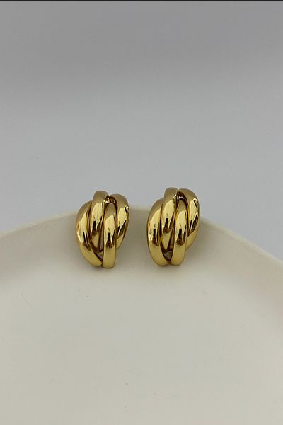 DELEIZA ACCESSORY Steel Vintage Gold Retro Earrings