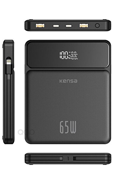 KOİ TECH 65w Kendinden Kablolu Turbo Hızlı Şarj Power Bank Macbook & Notebook...