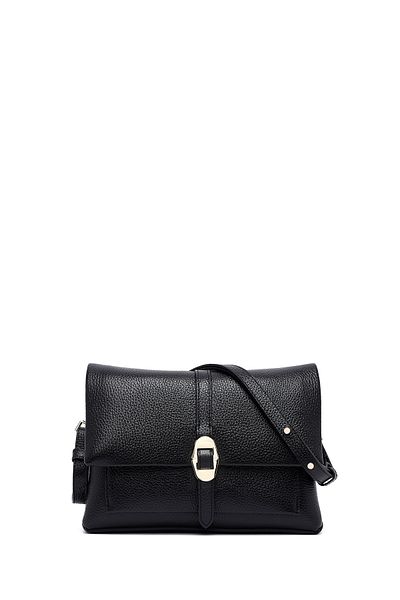 Derimod Women's Black Long Strap Leather Crossbody Bag 25Sbd2351Ft