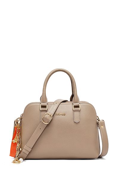 Derimod Women's Mink Long Strap Leather Classic Shoulder Bag 25Sbd2354Ft