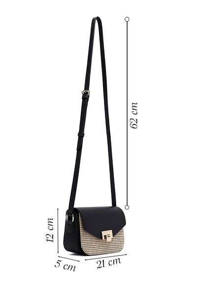 Derimod Women's Black Long Strap Crossbody Bag 25Sbd237114