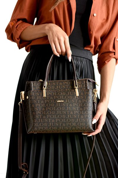Just Polo Monogram Printed Women's Shoulder Bag