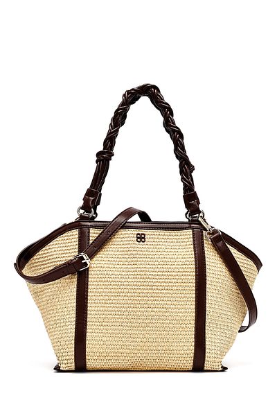 Derimod Women's Beige Long Strap Straw Shoulder Bag 25Sbd2536M7
