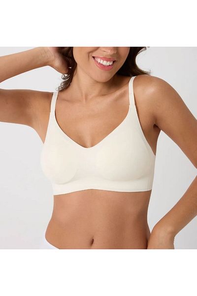 shiny date No Underwire Seamless Invisible Detachable Pad Laser Cut Soft Fabric No Trace Bra